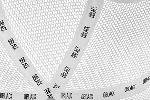 Miniatura 6 de Oblack Gorras De Hombre Blanco Classic Total White Gorras Mujer Beisbol Ajustable Con Visera Acolchada Y Rejilla Negra - Gorra Trucker