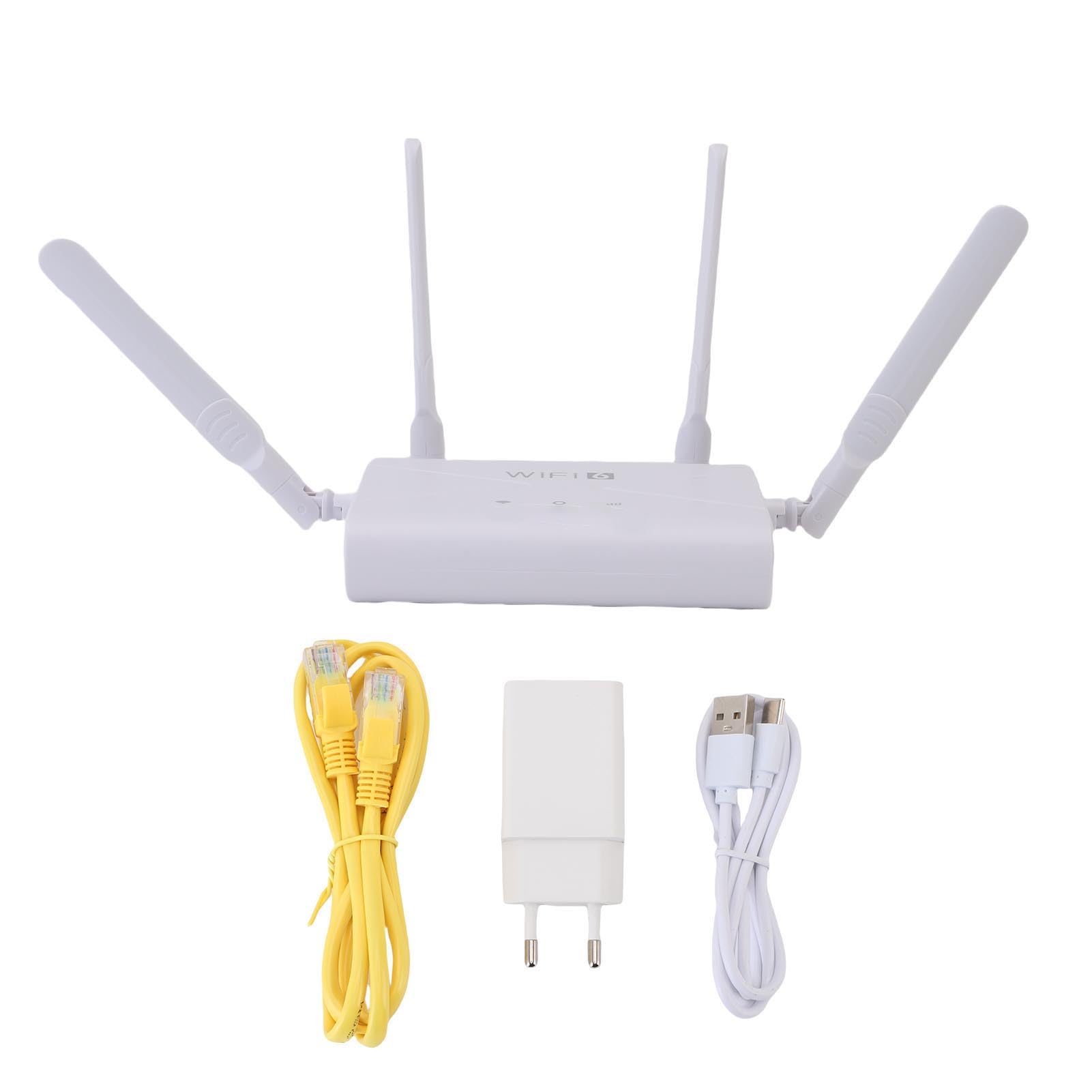 CHICIRIS Router Wireless 4G WiFi6 Hotspot CPE Veloce da 300 Mbps per Ufficio Domestico con 4 Antenne Materiale ABS