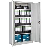 TecTake Aktenschrank mit FГ¤chern | abschlieГџbar | 2 FlГјgeltГјren - Diverse Modelle - (180x90x40 cm | Nr. 402483)