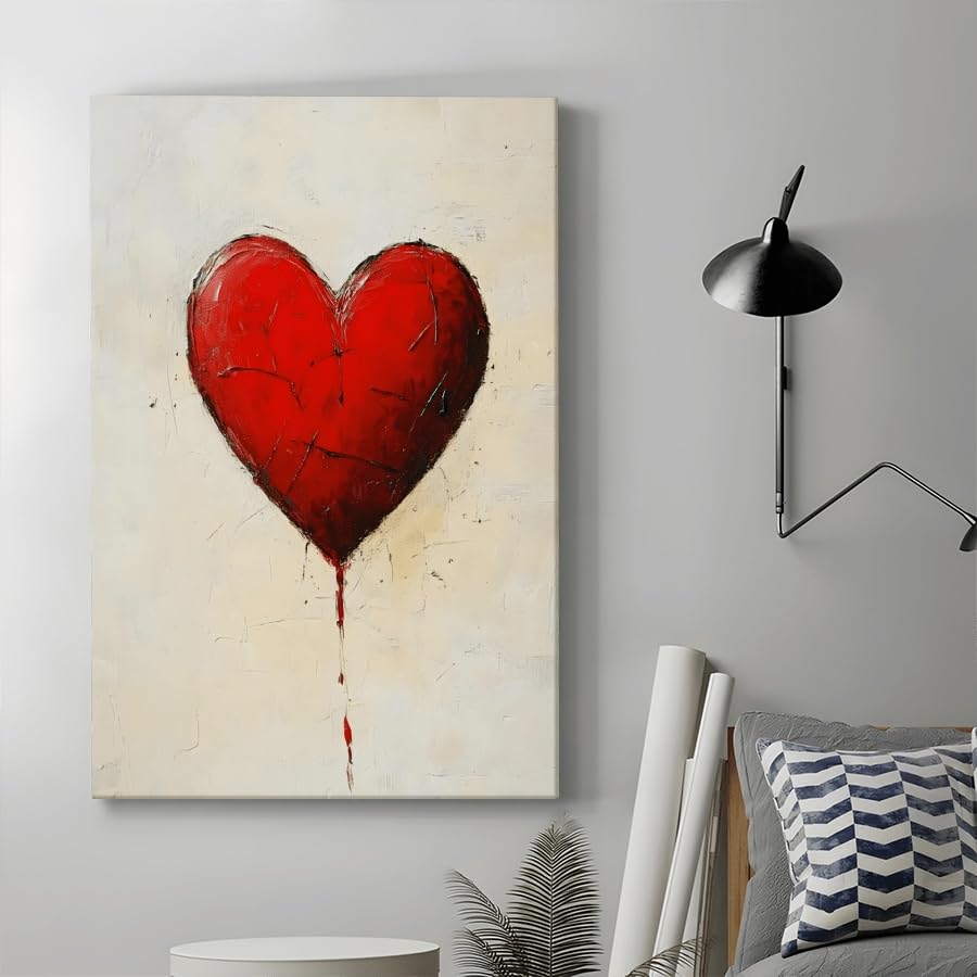 Affiche sur toile Saint-Valentin symbole d'amour pour une décoration de chambre romantique
