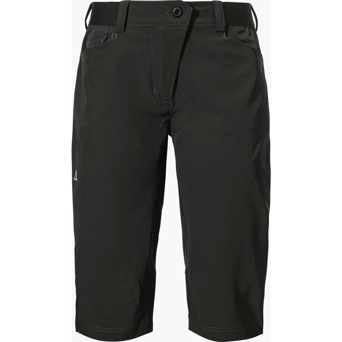 Schöffel Women's Capri Pants Style Keitele WMS, Quick-Drying Cycling Shorts with 4-Way Stretch, Three-Quarter Trousers with Wheel Specific Fit and Elastic Waistband Black