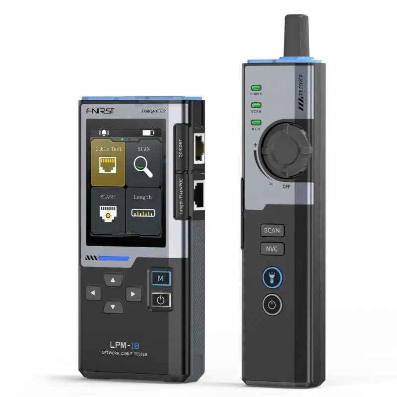 FNIRSI LPM10 - Tester Cavi di Rete Multifunzionale con PoE, NCV e Tracciamento – Misurazione Lunghezza, Wiremap RJ45/RJ11, Display TFT 2,4” – Istruzioni in Italiano