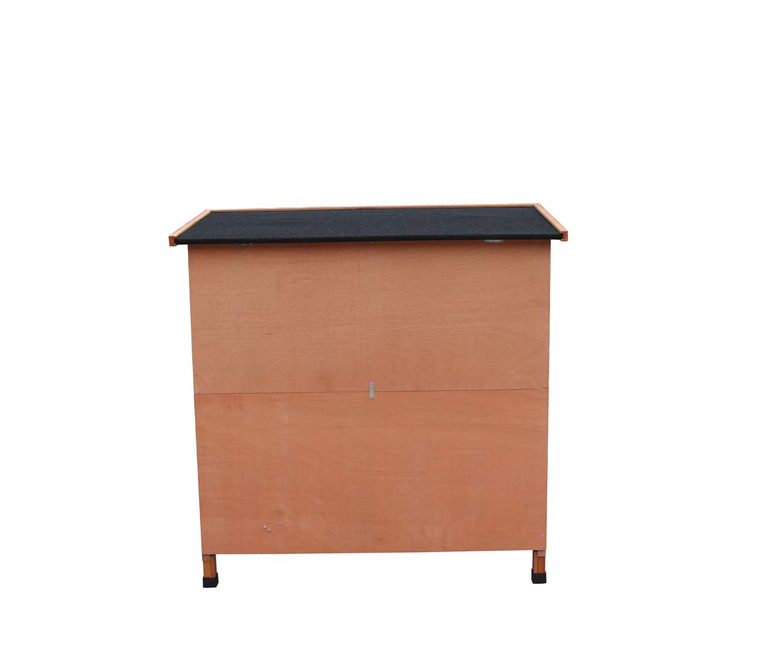 Dehner Kaninchenstall Original, mit Wärmedämmung, ca. 114 x 57 x 116 cm, Tannenholz, hellbraun | Hasenstall mit Wärmedämmung, Holz / Metall