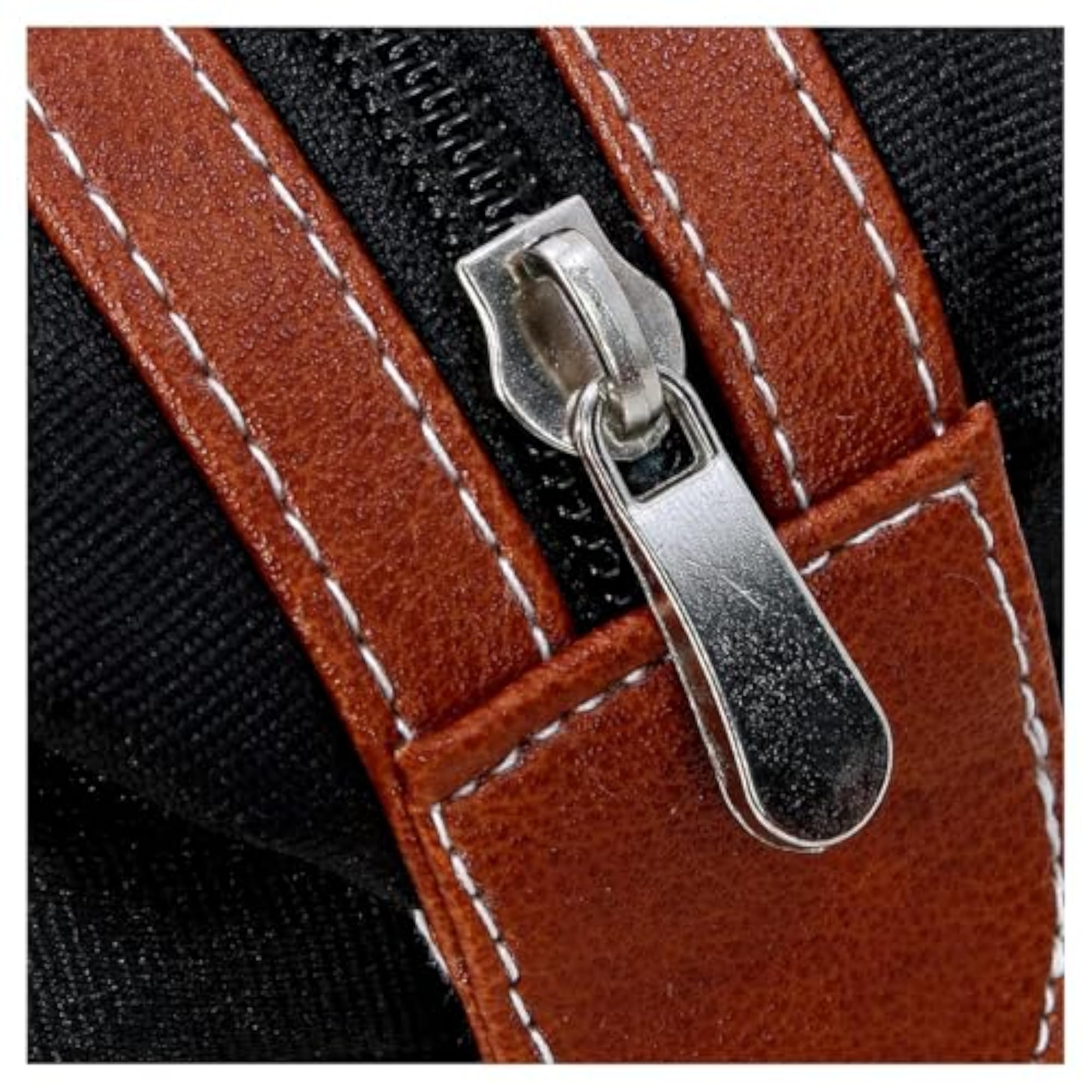 Vegan Leather Brown Shaving Bag for Men, Travel Toiletry Kit