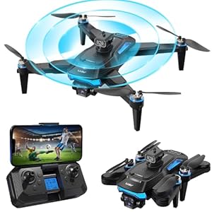 OBEST Drones con Cámara 4K Adulto Motor Sin Escobillas, 2 Baterías, 5G WiFi FPV Plegable RC Drone, Evitación Obstáculos 360°, Caméra ESC 90°, Un Botón de Despegue/Aterrizaje, Modo sin Cabeza