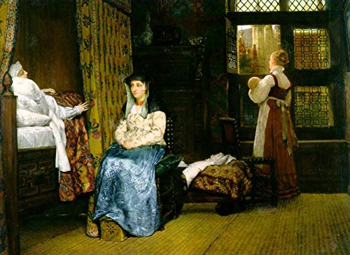 Chambre de naissance romantique Alma Tadema tableau à l'huile fait main