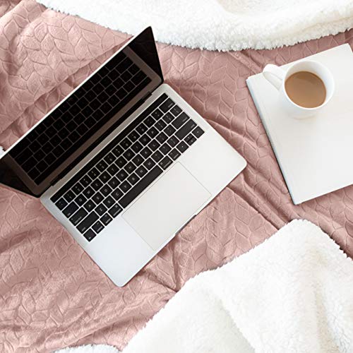 Kingole Double-Layer Reversible Luxury Sherpa Blanket, Timid Pink Throw Size Extra Warm Super Soft Cozy Plush For Couch/Bed Microfiber 580Gsm (50 X 60 Inches) #TOP1