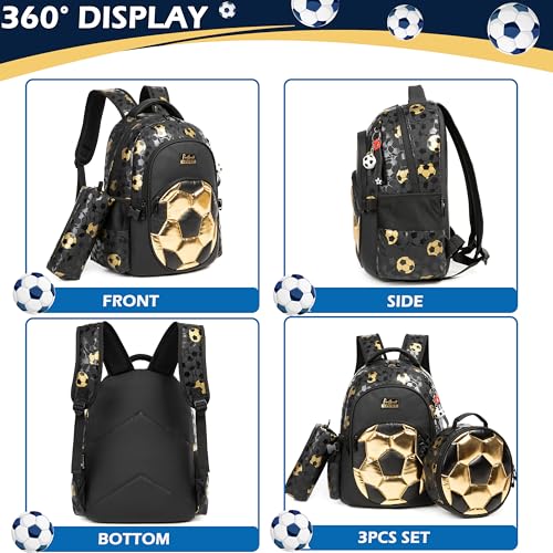 Image of Boys' School Backpack with Lunch Box and Pencil Case - Ideal for Teens and Middle School Students