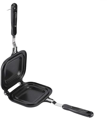 Fdit Bandeja eléctrica antiadherente para hornear de doble cara, multifunción, tostadora para sándwich, máquina de desayuno, freír para cocina casera