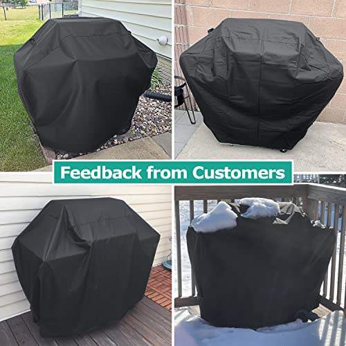 Sunpatio Barbecue Grill Cover 65 Inch, Outdoor Heavy Duty Waterproof Charcoal Gas Grill Cover, Fade Resistant, All Weather Protection Compatible For Weber Charbroil Nexgrill Grills And More, Black #TOP6