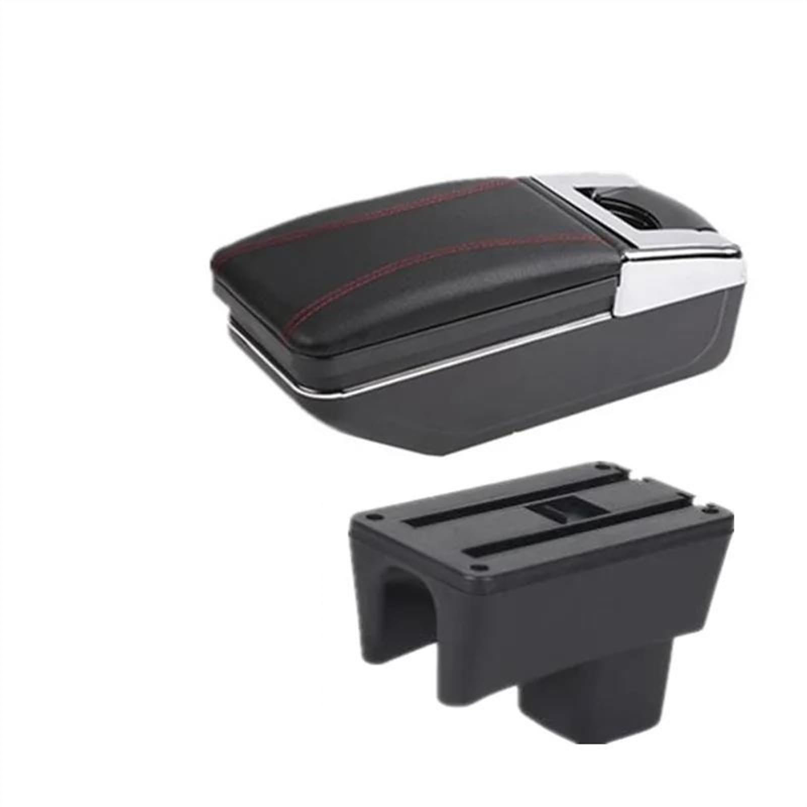 NMJLQW Storage Rack Car Interior Accessories Center Console Storage Box Multifunctional Armrest Storage Box For Swift 2005-2024(A red line)