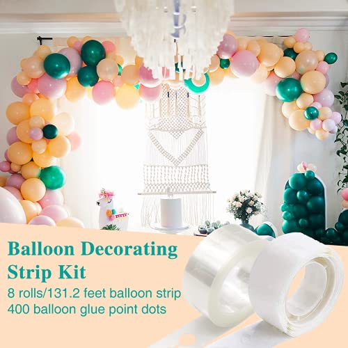 Image of 12 Rolls Balloon Arch Tape, 131.2 Feet Tape Strip with Holes, 400 Removable Dots for Party Decorations, Birthday, Wedding, Baby Shower, Christmas, Halloween, Thanksgiving