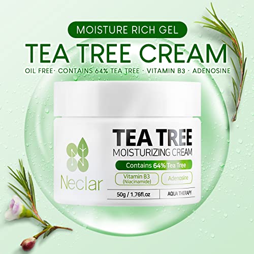Neclar - Tea Tree Face Moisturizer For Dry Skin - Face Cream For Woman And Men - Anti-Aging Facial Skin Care Product - Cica Facial Moisturizer - Acne Cream For Face - Face Lotion For Dry Skin #TOP1
