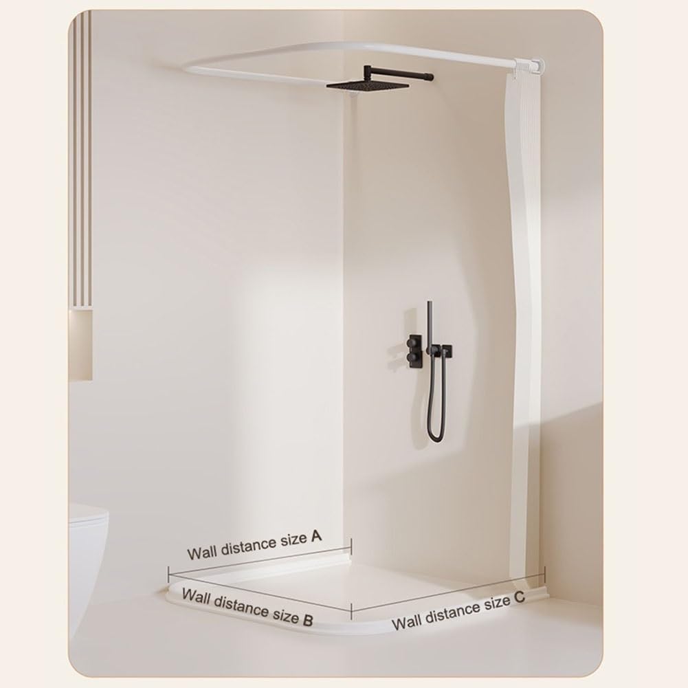 Rideau de douche pliable - Panneau de salle de bain étanche avec tringle en forme de U - Paravent peu encombrant - Pour la famille et l'hôtel - 360 x 200 cm (120 cm)