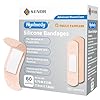 Hysimedy Silicone Adhesive Bandages Small Sizes for Sensitive Fragile Skin 3/4"x3" 60 Count Flexible Fabric Latex Free Hypoallergenic Breathable Bandages for Adhesive Allergy Wounds