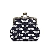 Jan&Dee Lady's Cute Classic Floral Exquisite Buckle Coin Purse(Dragonfly Style )