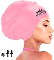 Vista 21 de Gorro de natación extra grande para trenzas y rastas, gorro de natación para mujer, trenzas de cabello largo, rastas de cabello grueso, rizado