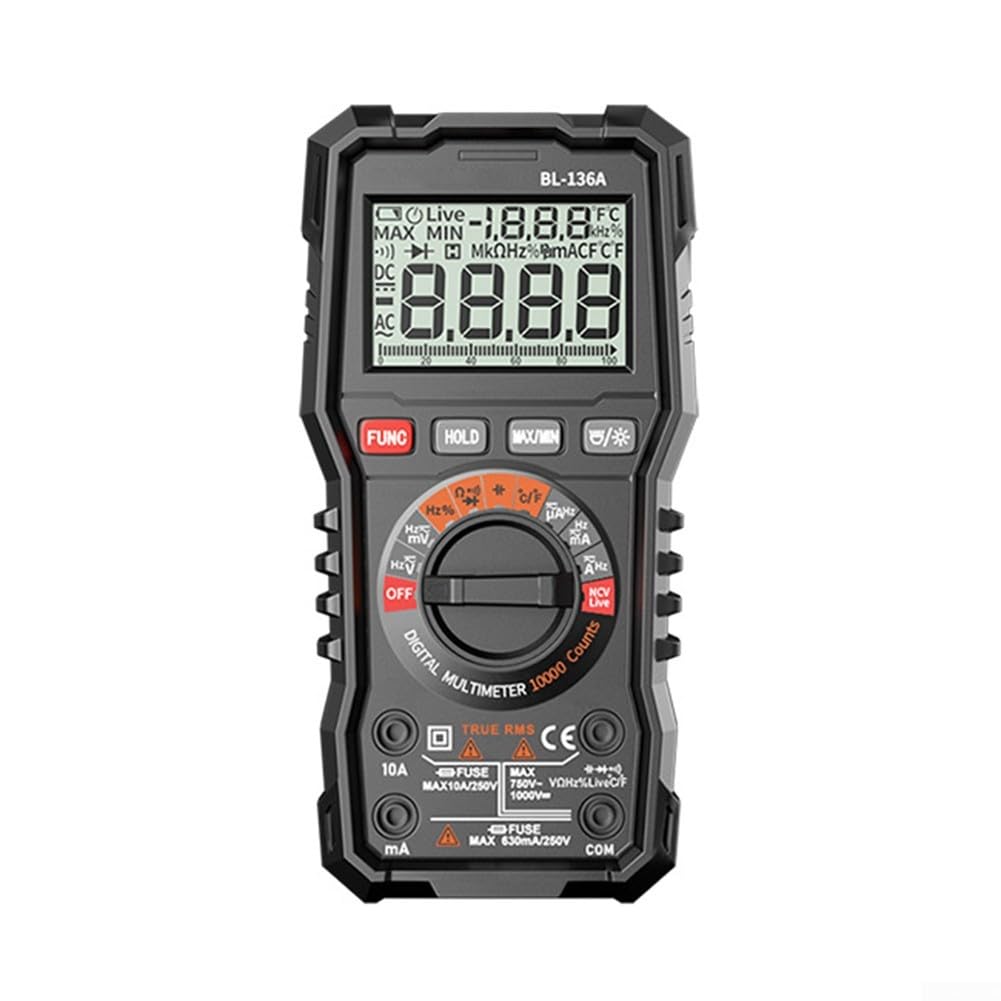 Digitales Multimeter, 6000 Counts True RMS Auto Range | ABS berührungsloser Spannungsprüfer für elektrische Industrie (10000)