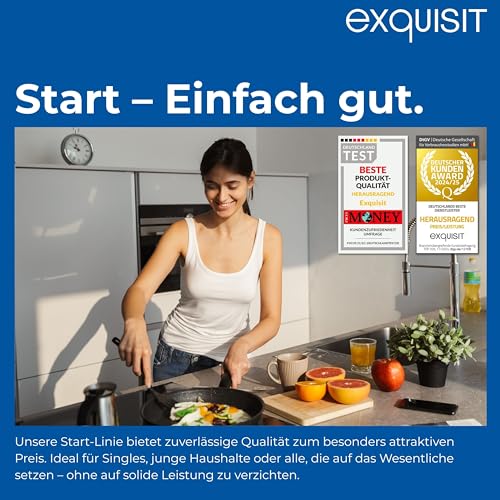 Exquisit START Einbaugeschirrspüler 45 cm, Teilintegriert, 9 Maßgedecke, 9 Liter, Startzeitvorwahl, ECO-Modus, EGSP51009-EB-030E inox