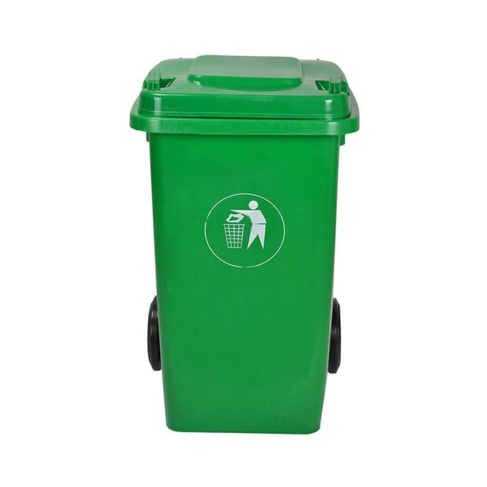VITIWEDTY Industrial Large Capacity Outdoor Trash Can with Foot Pedal and Lid, Wheeled Garbage Bin for Commercial Waste Recycling in Kitchen (120L)