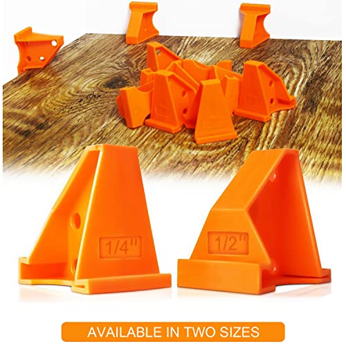 Upgraded 40 Pcs Flooring Spacers,Flooring Installation Tool Kit,With 1/4” & 1/2” Gap,For Installing Laminate Wood,Vinyl Plank,Hardwood,Lvt,Bamboo,Subfloor Panels,Or Any Floating Floor Material Orange #TOP5