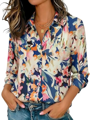 Image of Soft Wrinkle-Free Button Down Stretch Shirts for Women, Breathable Moisture-Wicking Casual Work Dress Tops