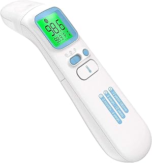 Ear and Forehead Thermometer for Adults, 3-in-1 Infrared Digital Thermometer for Kids and Baby, Accurate 1 Second Reading, Fever Alert, Backlit Display and Storage Pouch