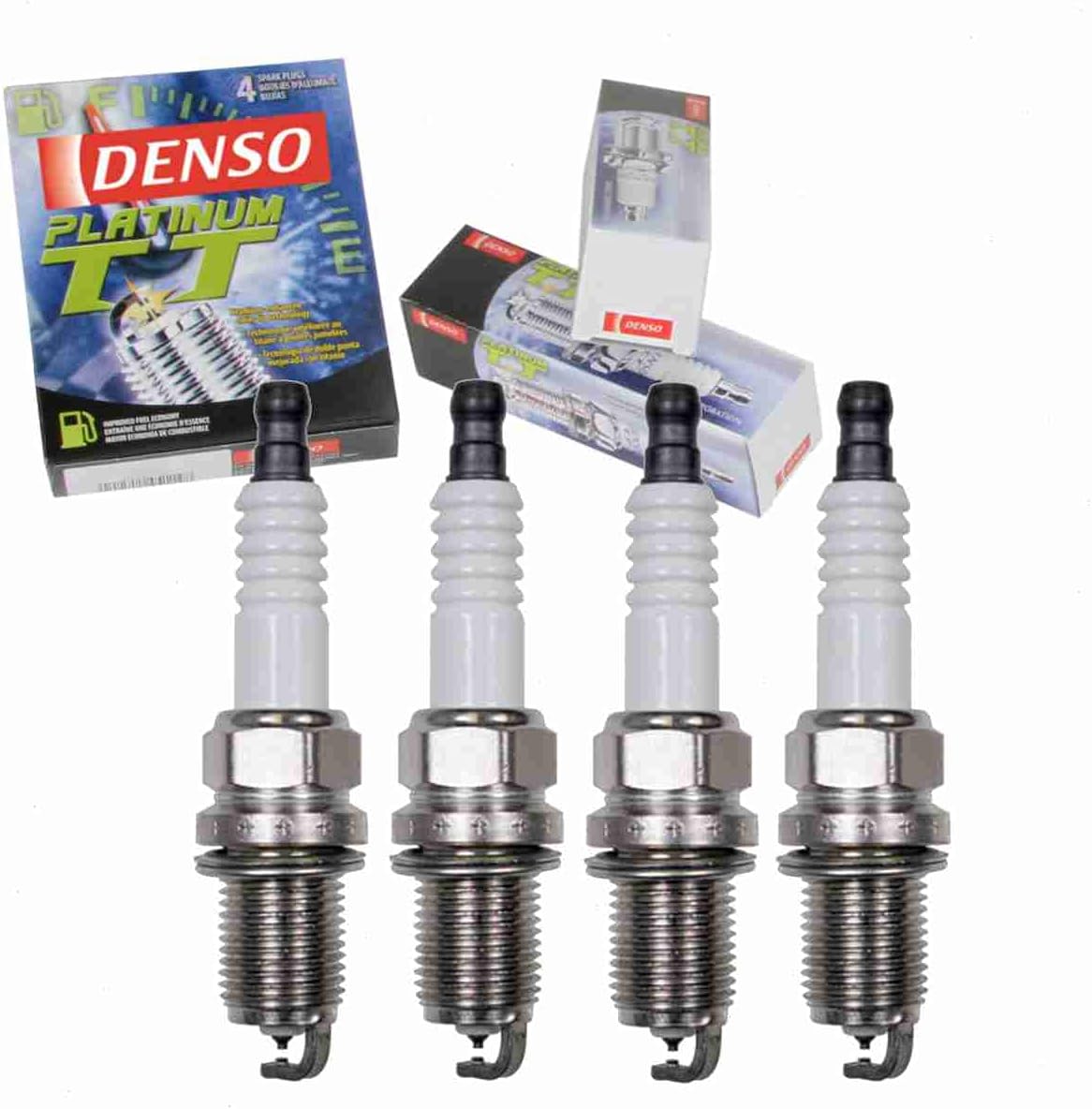 4 pc DENSO Platinum TT Spark Plugs compatible with Mercedes-Benz C230 2.3L L4 1999-2002