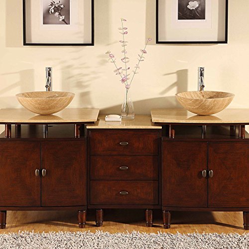 Antique Bathroom Vanity Double Sink Lux-H-833-74 : W73" X D22" X H37" #TOP18