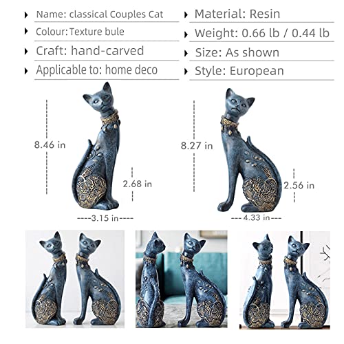 Set de 2 Estatuas de Gato para Decoración de Hogar miniatura 2