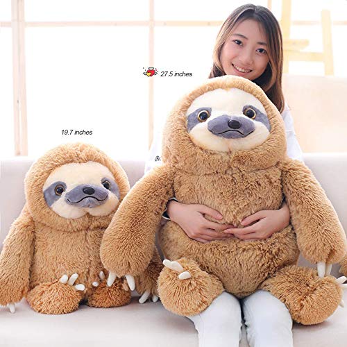 Winsterch-E Gefüllten Stofftiere Faultiere, Plüsch Faultier(Brown, 70cm) – Bild 4