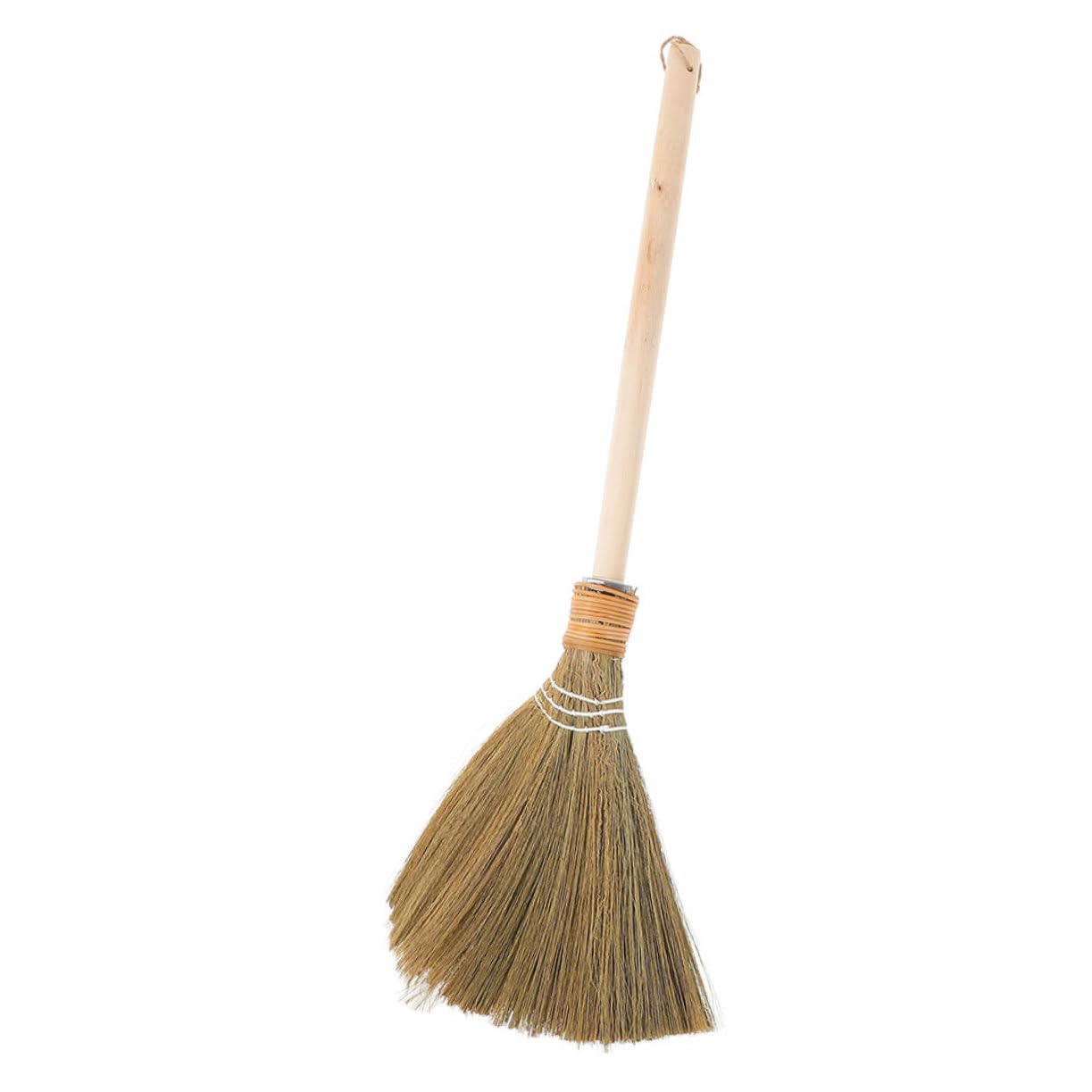 Holibanna Natural Corn Whisk Broom with Long Wooden Handle Soft Brush for Dust Removal Courtyards Garages and Gardens Durable