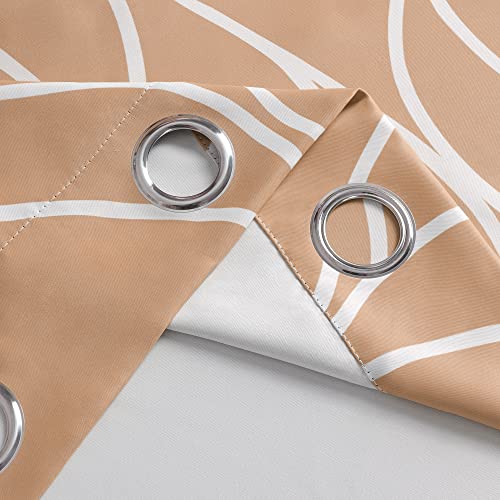 Yujiao Mao Grommet Curtain Blackout Curtain 63 Inch Long, 52 Inch Wide, Curtain Panels With Wave Pattern, 1 Pc (Brown, W52 X L63 Inch) #TOP3