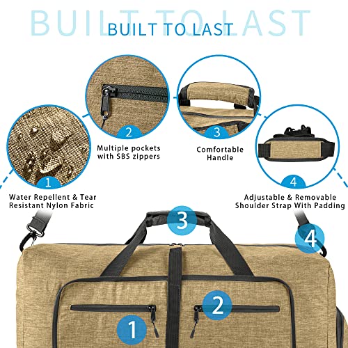 Image of Vomgomfom 65L /85L /115L Foldable Travel Duffle Bag with Shoe Compartment