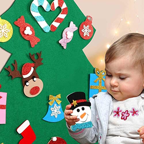 Ourwarm Diy Felt Christmas Tree For Kids, 3Ft Christmas Decorations For Toddlers With 30Pcs Glitter Ornaments, Felt Xmas Tree For Kids Christmas Door Wall Hanging Decorations #TOP6