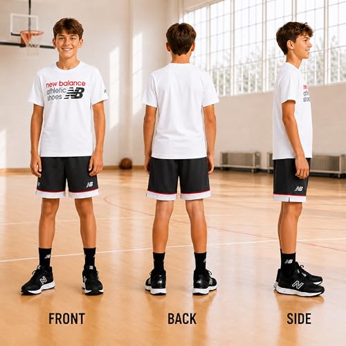 Image of New Balance Boys Short Sets - 2 Piece Active Performance Athletic Shirt and Kids Basketball Gym Shorts for Boys (8-12)