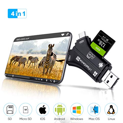 VELLEE Trail Camera Viewer, SD/TF Card Reader for iPhone iPad Mac & Android