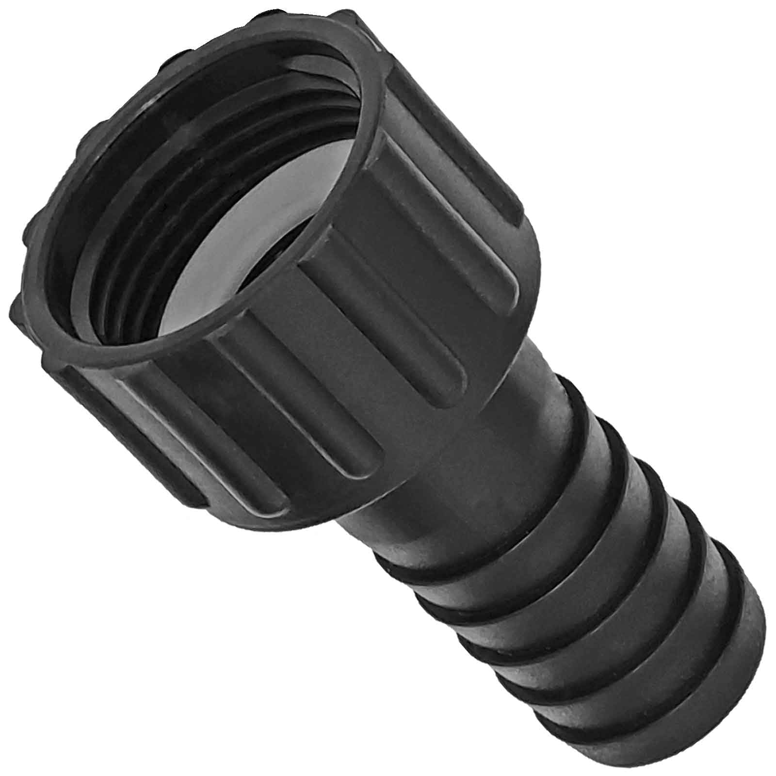 Schlauch Tülle aus Kunststoff PP Außendurchmesser 12 mm mit Überwurf Mutter Innengewinde 3/4" Zoll IG Trinkwasser geeignet Anschluß Stück Verbinder Adapter Garten Wasser Hahn