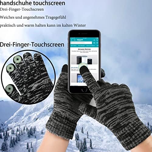 Unisex Winter Warm Knitted gloves, Thicken Fleece Elastic Cuffs smartphone Gloves Wool Gloves Suitable for Winter Outdoor Sports