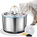 Eyeleaf Fontanella per Gatti 2,5 L Fontana per Gatti Acciaio Inox Silenziosa 3 Modalità, con Luci A LED, Pompa Dell'acqua, Filtri al Carbone