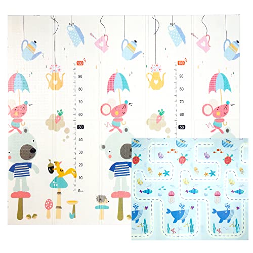CCLIFE Krabbelmatte Spielmatte Baby Schadstofffrei 196x176x1cm Faltbar Spielunterlage Spielteppich...