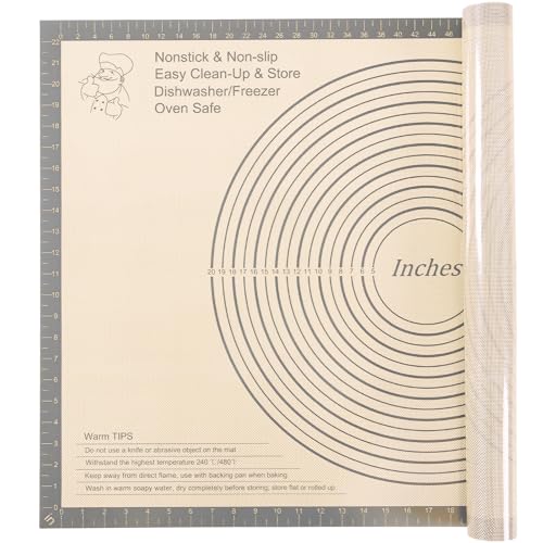 Silicone Pastry Mat 36x24 Inch Extra Large Baking Mat with Measurements, Nonstick Kitchen Counter Mats for Dough, Pastry, Dough Rolling, Kneading Board, Pie Crust, Fondant, Bread, Pasta, Pizza by SZNOBC - Used condition - US$22.56