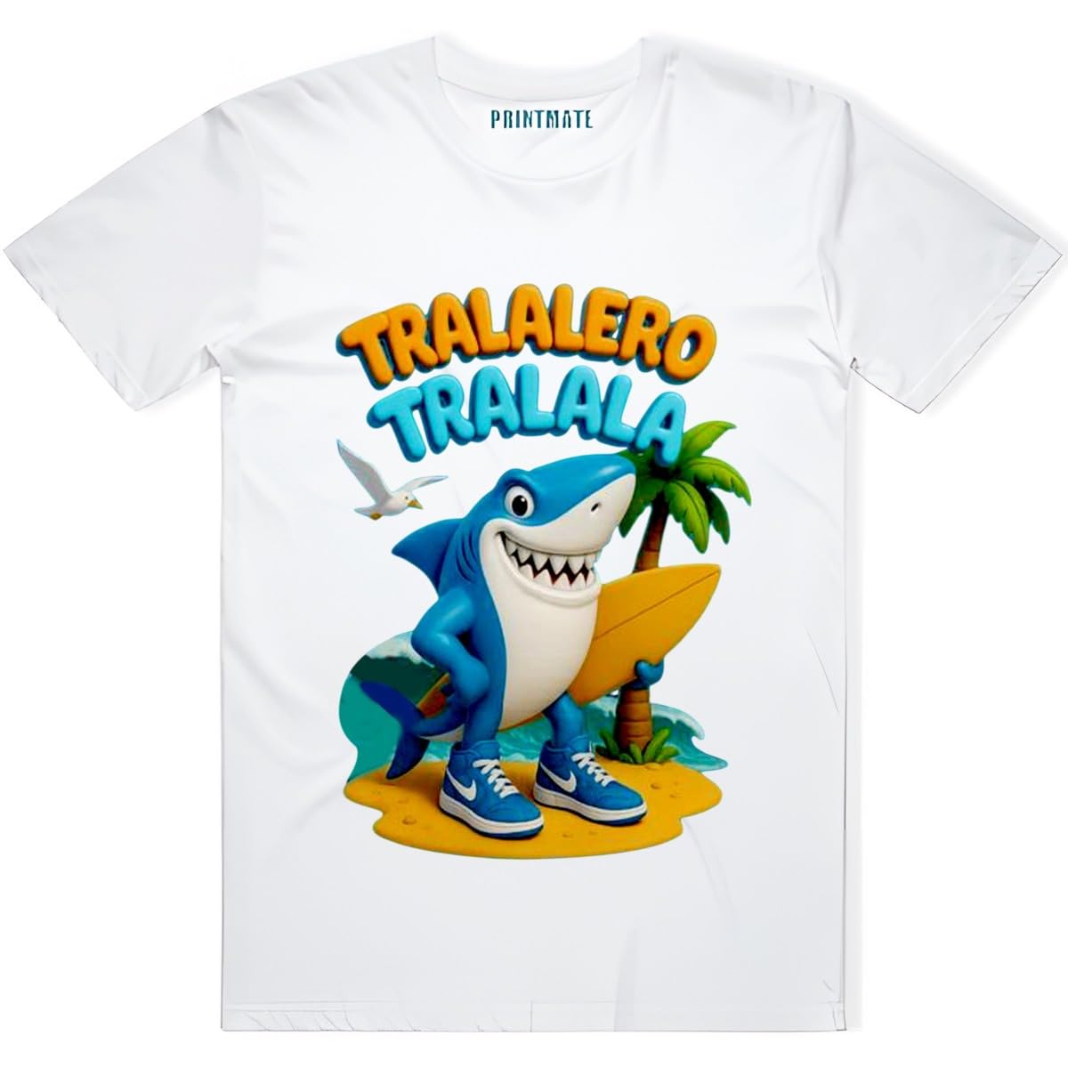 Tralalero Tralala Shark Printed Cotton Half Sleeve T-Shirt for Kids-S10-image-25