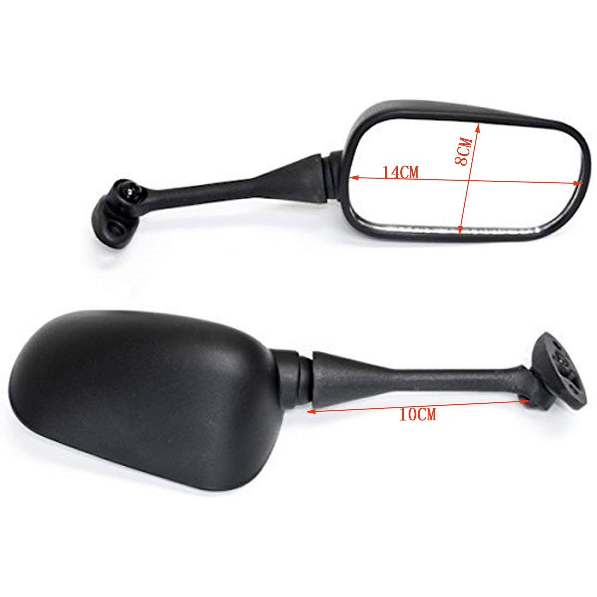 Specchietto retrovisore per moto CBR 600 RR 2003-2012 / 1000RR 2004-2006 Specchietti da corsa in stile originale OEM nero - Set sinistro e destro