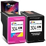 ColoWorld 304 Druckerpatronen, 304 XL Patronen Multipack Wiederaufbereitet für HP 304XL Druckerpatronen Kompatibel mit HP Deskjet 2600 2630 3700 3750 3760 Envy 5000 5030 5032 Drucker(1 Schwarz1 Farbe)
