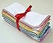 1 Ply 11x12 Inches White Cotton Birdseye Paperless Towel Rainbow Assortment- Proudly Made in the USA!