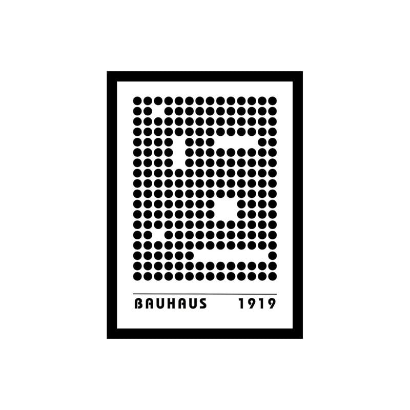 Image of BLINKART Vintage Bauhaus Retro Geometric Aesthetic Poster Gallery | Colorful Wrap Framed For Home Office Studio Living Room Modern Art Studio Decoration Abstract Shapes | (d95) | 13x10 Inch