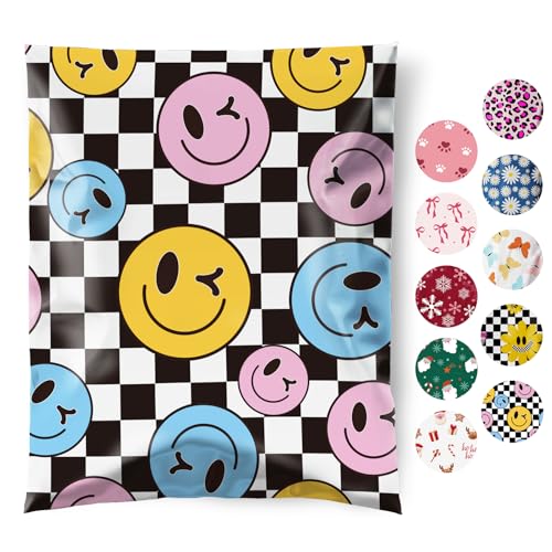 Fuxury Poly Mailers 10x13" 50pcs,Cute Shipping Bag for Clothes,Checkerboard