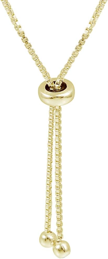 Hoops & Loops Sterling Silver Polished Pull-String Loop Adjustable Charm Link Chain Bolo Bracelet for Christmas