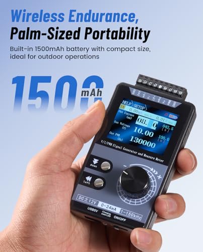 Image of Riiai 4-20mA Signal Generator: Supports Voltage and Current Output /Measurement, PWM Output, Function Generator with Rechargeable Battery, Calibration Function - for Electronic Maintenance /Testing